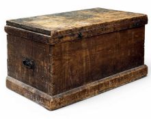 VINTAGE PINE BLANKET BOX, with iron handles, 49 (h) x 97 (w) x 53cms (d) Provenance: deceased estate