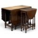 OAK GATELEG DINING TABLE, with wavy edge, twist supports, 73 (h) x 51 / 153 (w) x 106cms (d); and - Image 1 of 4