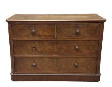VICTORIAN MAHOGANY CHEST, of two over two drawers, 81 (h) x 117 (w) x 52cms (d) Provenance: deceased