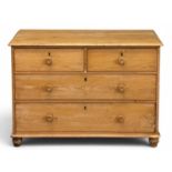 VINTAGE PINE CHEST of two over two drawers, 74 (h) x 106 (w) x 50cms (d) Provenance: deceased estate