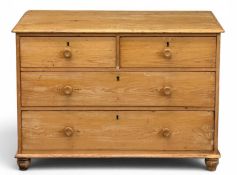 VINTAGE PINE CHEST of two over two drawers, 74 (h) x 106 (w) x 50cms (d) Provenance: deceased estate