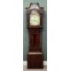 VICTORIAN FLAME MAHOGANY LONGCASE CLOCK, hood with swan neck pediment, decorative painted dial - Image 2 of 2