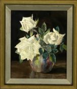 D.A. TAYLOR (British, 20th century) watercolour - entitled 'White Roses', dated 1935, 30 x 25cms