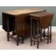 OAK GATELEG DINING TABLE, with wavy edge, twist supports, 73 (h) x 51 / 153 (w) x 106cms (d); and - Image 2 of 4