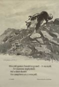 ‡ SIR KYFFIN WILLIAMS RA (Welsh, 1918-2006) limited edition (17/75) print / poster - 'Y Ci