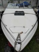 SMALL FIBREGLASS CABIN CRUISER SPEEDBOAT 'Excel by Wellcraft', 6.4 (l) x 2.13m (w), along with