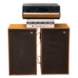 HI-FI EQUIPMENT, to include pair of wooden-cased Wharfedale speakers, 61cms (h); Thorens TD125