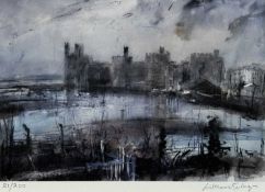 ‡ WILLIAM SELWYN (Welsh, b. 1933) limited edition (21/200) print - Caernarfon Castle, 15 x 20.5cms