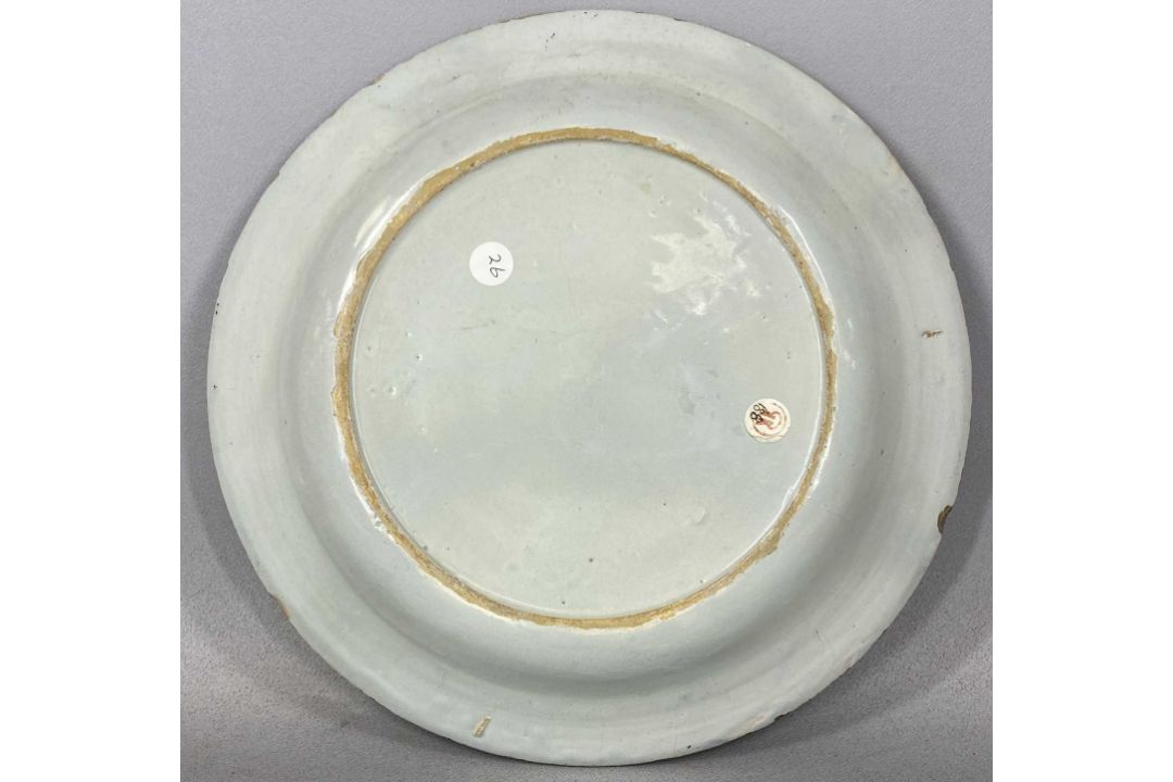 ENGLISH DELFT CIRCULAR CHARGER, Lambeth High Street Pottery, circa 1785, Thomas Morgan and Abigail - Image 2 of 2