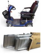 FOUR WHEEL MOBILITY SCOOTER - PRIDE COLT SPORT, with charger, and access ramps Provenance: private