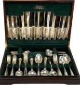 ELKINGTON CANTEEN OF SILVER-PLATED CUTLERY, approx. 66 pieces total, in mahogany case Provenance: