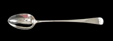 GEORGE III SILVER BASTING / STUFFING SPOON, Thomas Northcote, London 1783, Old English pattern, 29.