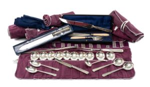 GEORGE VI SILVER TABLE SERVICE FOR TWELVE, Cooper Bros & Sons, Sheffield 1946, Grecian pattern,
