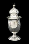 GEORGE V ARTS & CRAFTS SILVER SUGAR CASTER, Josiah Williams & Co, London 1910, vase form with