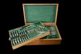 GEORG JENSEN 124 PIECE STERLING SILVER CANTEEN OF CUTLERY, Acorn (Konge) pattern, eight piece