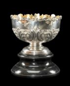 VICTORIAN SILVER ROSE BOWL, Walker & Hall, Sheffield 1899, with shaped scrolled rim, foliate