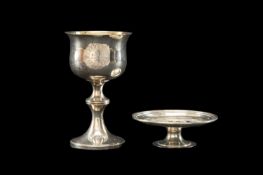 GEORGE IV SILVER TRAVELLING COMMUNION SET, Joseph Angell, London 1823, goblet with gilt interior,