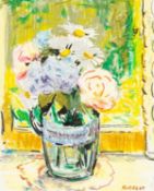 ‡ EDWIN FORREST (Welsh 1918-2002) pastel on paper - entitled verso 'Flowers in a Pint Pot',