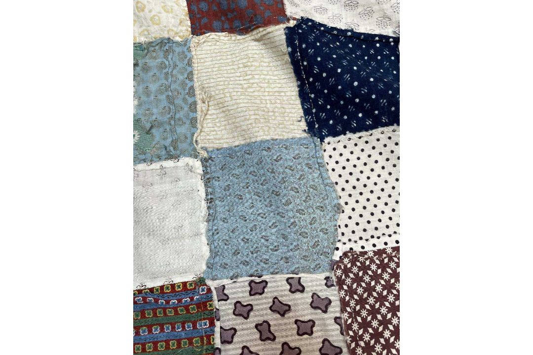 ANTIQUE WELSH PATCHWORK COVERLET, or quilt face, from the family of the artist Carey Morris (1882- - Image 15 of 15