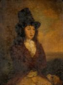 19TH CENTURY WELSH SCHOOL oil on canvas - three-quarter portrait of woman in traditional Welsh