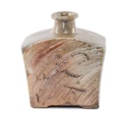 ‡ PHIL ROGERS (Welsh 1951-2020) salt glazed ceramic - press moulded bottle, with Hakame and