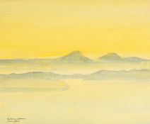 ‡ JOHN WRIGHT (Welsh 1931-2013) watercolour - entitled 'The Brecon Beacons', signed, 49.5 x 60cms