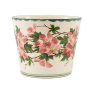 RARE LLANELLY POTTERY ICE BUCKET / CACHE POT painted in the scarce hibiscus pattern in a