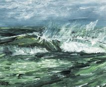 ‡ SION MCINTYRE (Welsh b. 1975) acrylic and pigment pens on board - entitled verso 'February Storms,