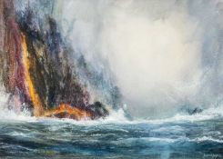 ‡ DAVID DIXON (Welsh b. 1974) watercolour - entitled verso 'Sea Level, Pwll Deri' signed, 25.5 x