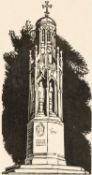 ‡ JOHN PETTS (British, worked, lived Wales 1914-1991) print - entitled 'Bible Tercentenary Monument,