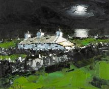 ‡ WYNN HUGHES (Welsh b.1965) oil on canvas - inscribed verso 'Mynydd Parys', signed, 24 x 29cms