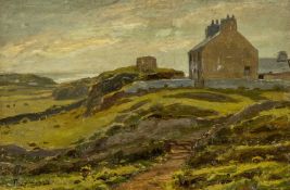 THOMAS HUSON (British 1844-1920) oil on board - entitled verso 'Tyn Towyn, Anglesey', signed, 15 x