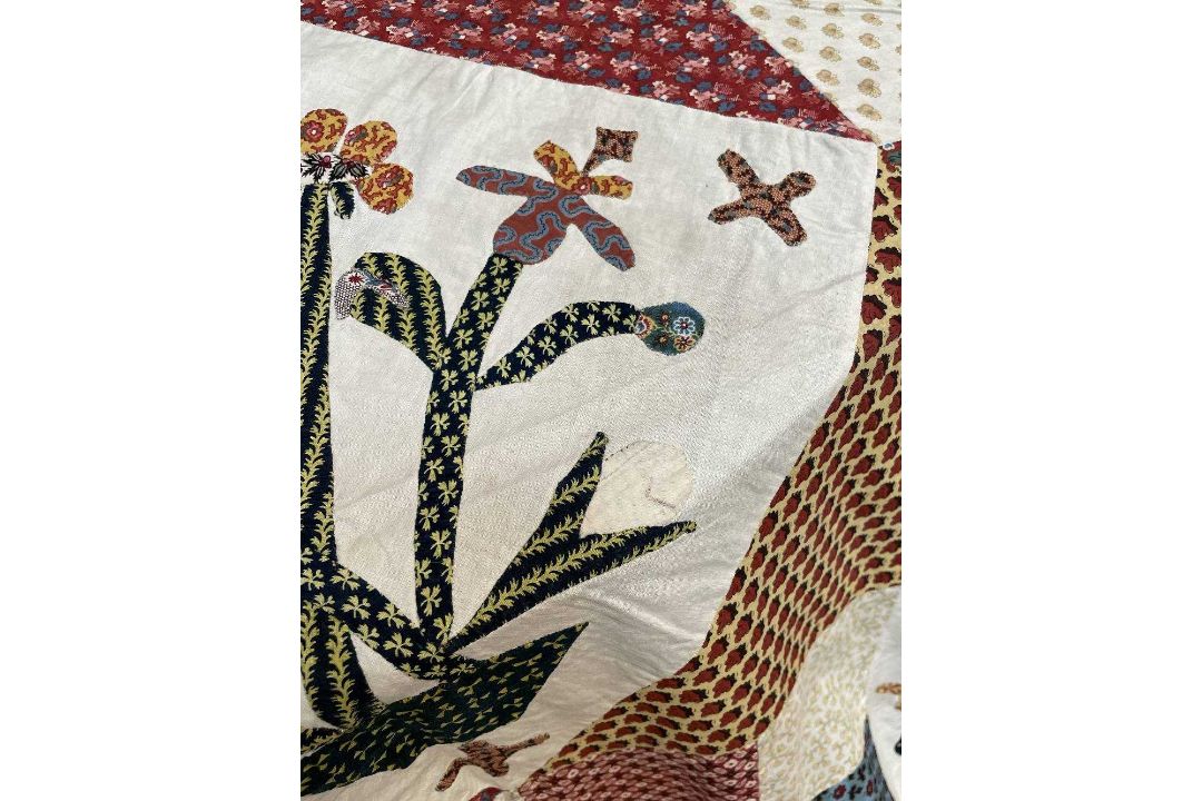 ANTIQUE WELSH PATCHWORK COVERLET, or quilt face, from the family of the artist Carey Morris (1882- - Image 5 of 15