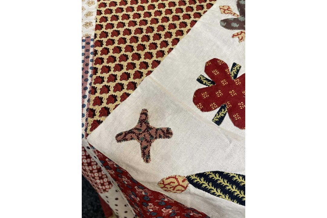 ANTIQUE WELSH PATCHWORK COVERLET, or quilt face, from the family of the artist Carey Morris (1882- - Image 3 of 15