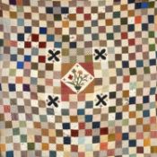 ANTIQUE WELSH PATCHWORK COVERLET, or quilt face, from the family of the artist Carey Morris (1882-