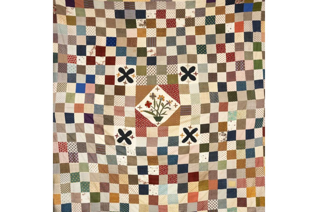 ANTIQUE WELSH PATCHWORK COVERLET, or quilt face, from the family of the artist Carey Morris (1882- - Image 1 of 15