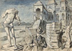 ‡ FELICITY CHARLTON (British, lived, worked Wales 1913-2009) mixed media - stone building with