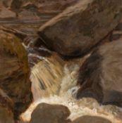 ‡ DAVID WOODFORD (British, lives, works Wales b. 1938) oil on board - entitled verso 'Study of the