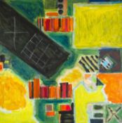 ‡ ERIC MALTHOUSE (British, lived, worked Wales 1914-1997) oil on board - entitled 'The Blackboard