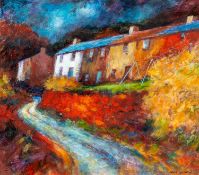 ‡ CHRIS GRIFFIN (Welsh b. 1945) acrylic - entitled verso 'Garden Swing Study', signed, 19 x 22cms