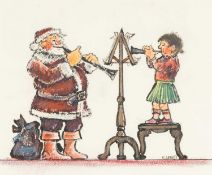 ‡ KAREL LEK (Belgian, lived, worked Wales 1929-2020) mixed media on card - infant playing an