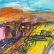 ‡ BERT ISAAC (Welsh 1923-2006) mixed media - entitled verso 'Valley', signed and dated '97, 20 x