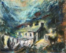 ‡ LOUISE MORGAN (Welsh Contemporary) oil on canvas - entitled 'Nant Ffrancon Washing Line', signed