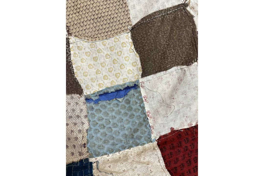 ANTIQUE WELSH PATCHWORK COVERLET, or quilt face, from the family of the artist Carey Morris (1882- - Image 9 of 15