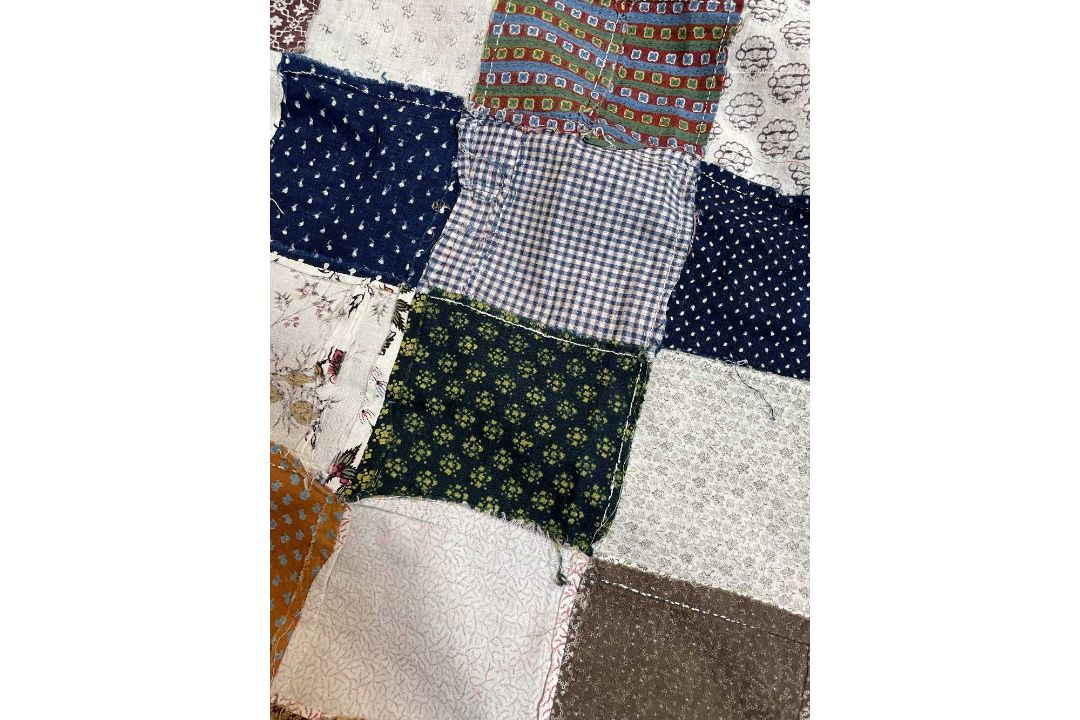 ANTIQUE WELSH PATCHWORK COVERLET, or quilt face, from the family of the artist Carey Morris (1882- - Image 8 of 15