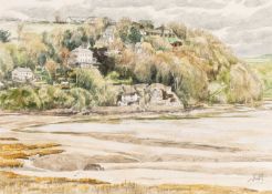 ‡ STEVE ALPORT (Welsh b. 1945) watercolour - entitled verso 'Dylan Thomas' Boathouse and Writing