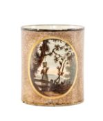 RARE 19TH CENTURY SWANSEA PEARLWARE POTTERY TANKARD, circa 1805, painted by William Weston Young