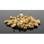 PURE WELSH GOLD FROM CLOGAU MINE being 17g of small gold nuggets refined to nine carat with copy