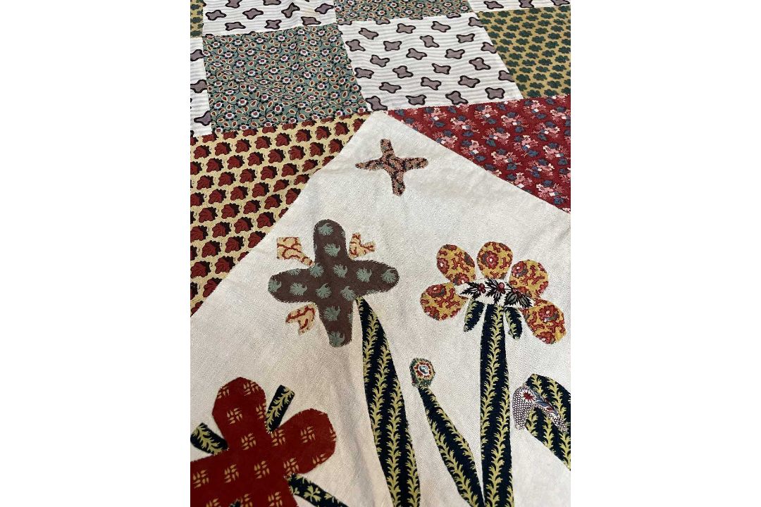 ANTIQUE WELSH PATCHWORK COVERLET, or quilt face, from the family of the artist Carey Morris (1882- - Image 4 of 15