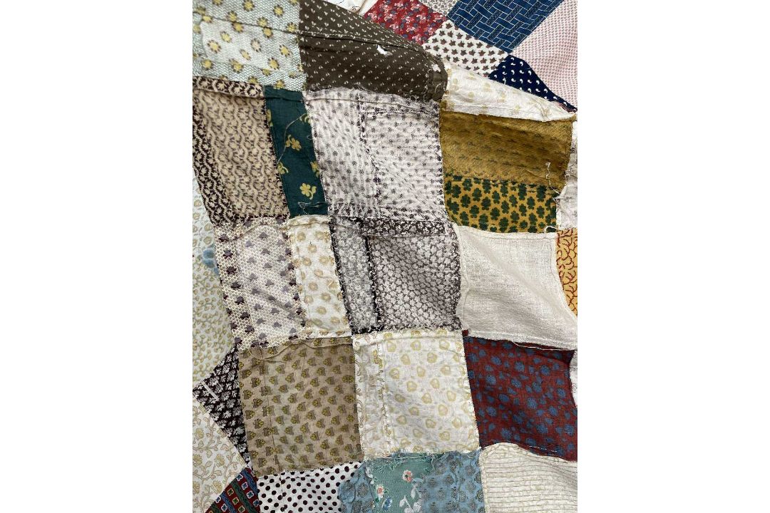 ANTIQUE WELSH PATCHWORK COVERLET, or quilt face, from the family of the artist Carey Morris (1882- - Image 14 of 15